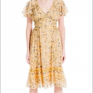 Max Studio Yellow Boho Midi Dress